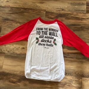 Festive Red and White Long Sleeve Tee